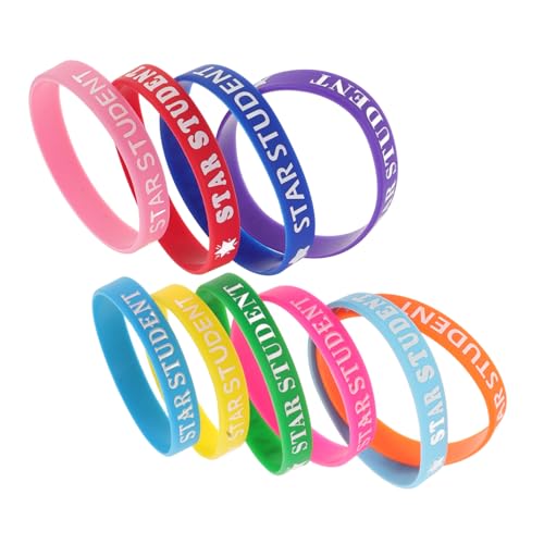 OFFSCH 10 Stück Teiliges Bunte Silikonarmbänder für Stern Design Belohnungsarmbänder für Schüler Vielseitig Einsetzbar im Klassenzimmer Motivierend und Modisch für Schulveranstaltungen von OFFSCH