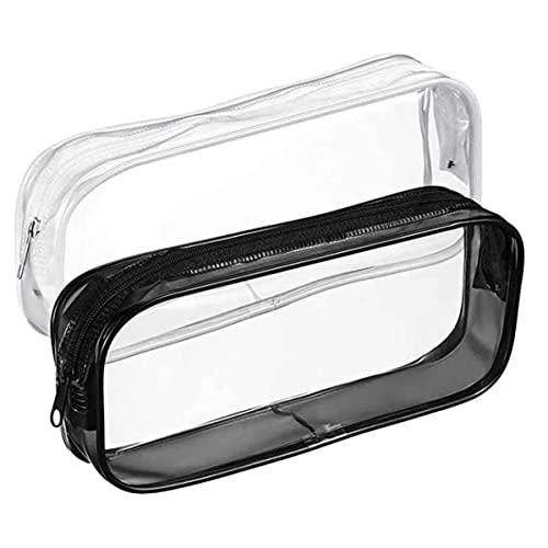 OFFSCH 2 Stück Große Transparente Federmäppchen Stifthalter Schulbedarf Für Mädchen Jungen Schüler von OFFSCH