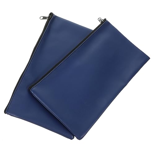 OFFSCH 2stücke Pu-Leder Geldtaschen Für Bargeld Und Dokumente Praktische Reißverschluss-Beutel Für Reisen Shopping Und Büro Für Quittungen Und Schecks von OFFSCH