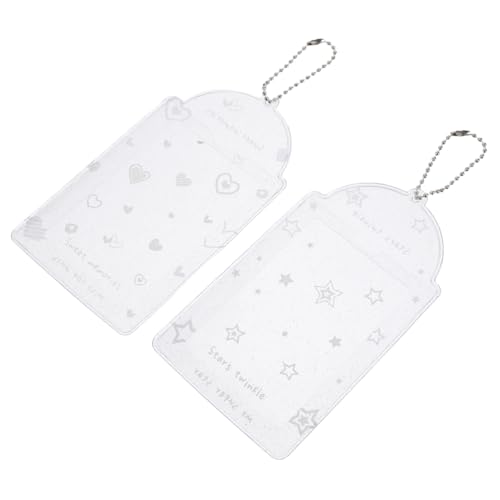 OFFSCH 2 Stück Transparente PVC Kartenhülle mit Glitzereffekt Flexibler Schutz für Studentenausweise und Kleine Plastikkarten Kompakter Organizer für Schule Reise und Alltag von OFFSCH