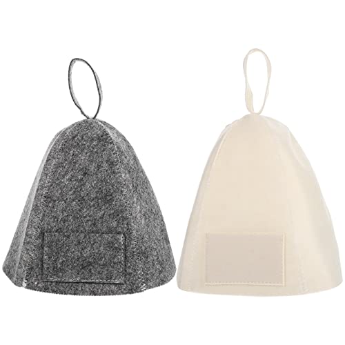 OFFSCH 2stücke Damen Saunahut Filzhut Saunakappe Badehauben Atmungsaktiv Sauna Hut Dusche Kappen von OFFSCH