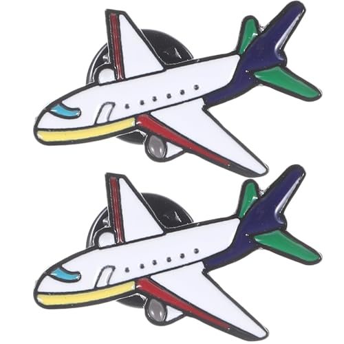 OFFSCH 2stücke Cartoon Flugzeug Brosche Hochwertige Anstecknadel Für Reisen Unisex Brustnadel Attraktive Kleidung Accessoires Für Damen Und Herren von OFFSCH
