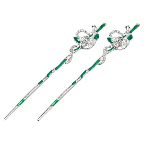 OFFSCH 2stücke Vintage Haarstäbe Lange Haarnadeln Haarschmuck Für Frauen Metall Haarschmuck Chinesischer Stil Haaraccessoires von OFFSCH