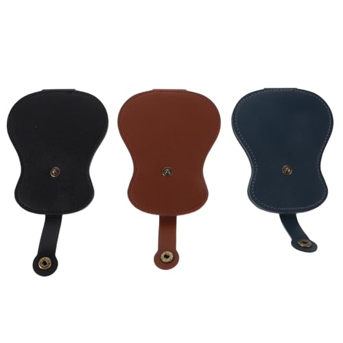 OFFSCH 3 Stück Gitarrenplektrum Organizer Tasche aus Pu-Leder Großes Fassungsvermögen mit Fächern für Akustik Kompakte Robuste Aufbewahrungstasche für Plektren Reisen und Bühne von OFFSCH