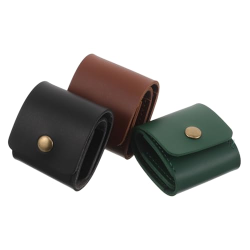 OFFSCH 3 Stück Teiliges Gitarrenplektrum-etui aus Pu-Leder Faltbarer Roll-up Organizer mit Fächern Robustes Pick Halter Täschchen für Gitarren Ukulelespieler Platzsparend und von OFFSCH