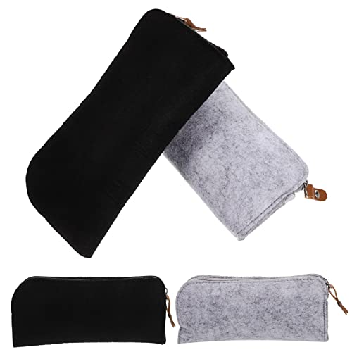 OFFSCH 4 Stück Tragbare Filz Reißverschluss Stiftetasche für Schüler und Lehrer Praktischer Schreibwaren Organizer für Kunst und Schule Vielseitige Verwendung als Kosmetiktasche von OFFSCH