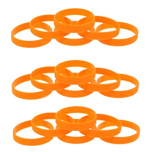 OFFSCH 48 Stück Orange Silikon Armbänder Dehnbar Komfortabel Verstellbar Für Sport Events Partys Motivationsarmbänder von OFFSCH