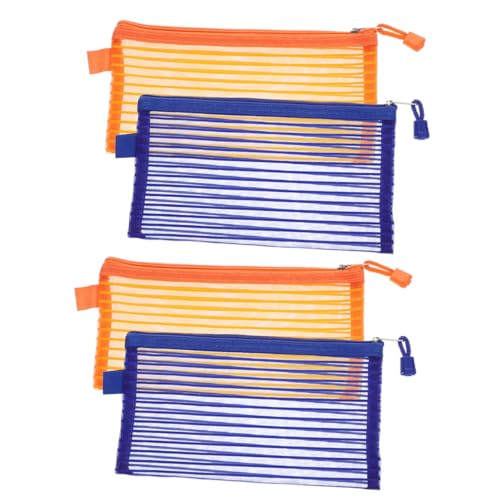 OFFSCH 4stücke Reißverschluss Dokumententasche Transparente Tasche Aus Aluminiumlegierung Und Polyester Kleine Geldbörse Für Akten Schreibwaren Kosmetika Und Andere Kleine von OFFSCH
