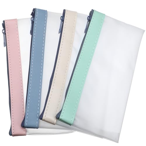 OFFSCH 4stücke Stiftetaschen Stift Organizer Transparente Halterungen Mit Reißverschluss Geldbeutel Federmäppchen Zur Aufbewahrung Von Stiften Kosmetika Oder Elektronik von OFFSCH