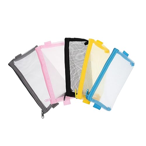 OFFSCH 5stücke Federmäppchen Stifteaufbewahrungstasche Aus Mesh Material Tragbar Für Schule Büro Schreibwarentasche Organizer Mit Grosser Kapazität Für Bleistifte Kugelschreiber von OFFSCH