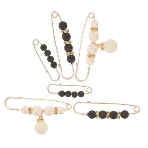 OFFSCH 6 Stück Hosenbund Tightener Broschen mit Künstlichen Perlen Sicherheitsnadeln zum Festziehen von Kleidern Pullovern und Röcken Langlebige Taillenclips für Besseren Sitz von OFFSCH