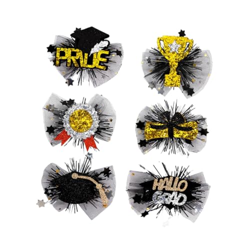 OFFSCH 6 Stück Teiliges Abschluss Haarschmuck Graduation Hair Clips mit Graduation Caps Design für Abschlussfeier Cosplay Party Leicht Komfortabel und Elegant für Damen und Mädchen von OFFSCH