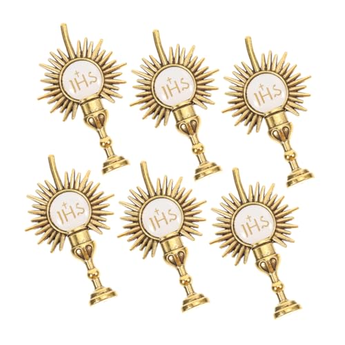 OFFSCH 6 Stück Teiliges Kreuz Broschen aus Langlebiger Zinklegierung Erstkommunion Anstecknadeln mit Feiner Detailverarbeitung Symbolisch für und als Religiöse Kleidung Accessoires von OFFSCH