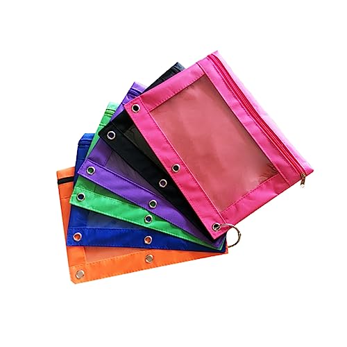 OFFSCH 6stücke Teiliges Transparenter Oxford Federmäppchen Mit Luftlöchern Schwarz Orange Grün Und Royalblau Für Schule Und Büro Praktisch Und Leicht von OFFSCH