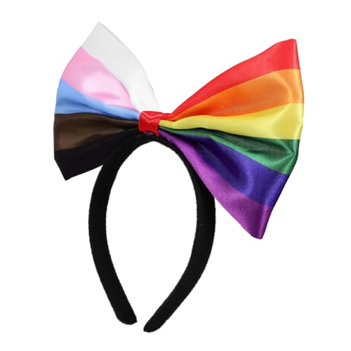 OFFSCH Regenbogen Stirnband Für Damen Haarband Bunte Schleife Stirnband Kopfbedeckung Accessoires Für Erwachsene Mit Bezaubernden Schleifenverzierung Und Dehnbarem Design Passt Für Kopfgr von OFFSCH