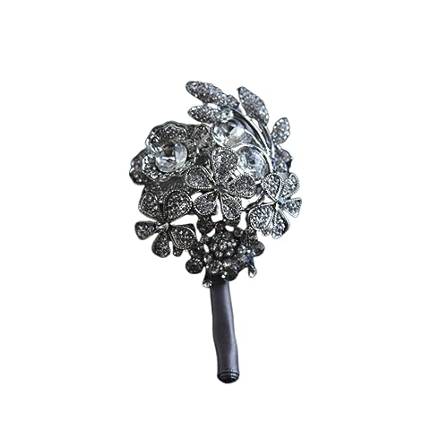 OFFSCH Kristall Hochzeit Brosche Hochzeit Ansteckblume Brosche Hochzeit Boutonniere Brosche Hochzeit Prom Anzug Dekoration Brosche Im Knopfloch Abschlussball Hochzeitsbedarf Fräulein von OFFSCH