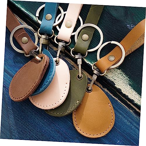 OFFSCH Schlüsselanhänger Aus Leder Mit Kette Für Banken Und Münzen Beutel in Olivgrün Mit Ic-zugangskontrollabdeckung von OFFSCH