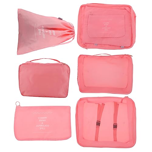 OFFSCH Reise Organizer Satz Kosmetiktaschen Kleidertaschen Praktische Aufbewahrungstaschen Für Damen Rosa Kompakt Und Leicht Für Reisen von OFFSCH