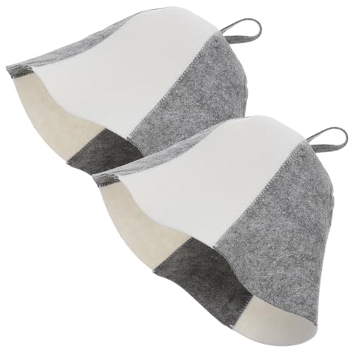 OFFSCH 2stücke Saunahut Aus Filz Für Damen Und Herren Dicker Sauna Hut Mit Kordel Zum Aufhängen Wasserabsorbierend Für Sauna Und Baden Bequemer Hut Für Lange Haare von OFFSCH