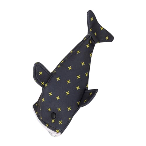 OFFSCH Shark Pencil Case mit Sternenmuster Großes Fassungsvermögen Kreativer Tierform-Organizer aus Robustem Canvas Kompakte Federtasche für Schule Büro und Reisen von OFFSCH