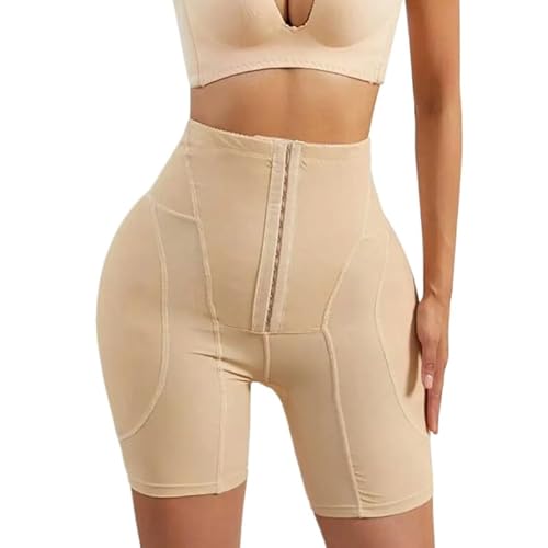 OFFSUM Damen Butt Lifter Unterhose - Butt Lifter Mit Hoher Taille Push-Up Fake Ass Shapewear Bauchkontrolle Nahtlos Weich Atmungsaktiv Mit Schwamm Gepolsterte Unterwäsche Beige L von OFFSUM