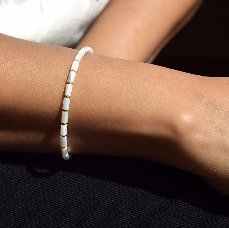 Feines Perlmuttperlenarmband | Natürliche Perlmuttperle 925Er Sterlingsilber 14 Karat Gold Gefüllt Perlweißer Stein Beruhigender Feines Perlmuttperlenarmband | Natürliche Perlmuttperle 925Er Sterlingsilber 14 Karat Gold Gefüllt Perlweißer Stein Beruhigender von OFILAO