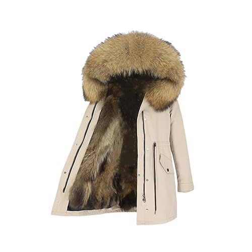 OFTBUY Lange wasserdichte Parka Echt Fox Pelz Liner Mantel Winter Jacke Frauen Natürliche Waschbär Fuchs Pelz Kragen Kapuze Abnehmbare von OFTBUY