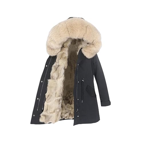 Lange wasserdichte Parka Echt Fox Pelz Liner Mantel Winter Jacke Frauen Natürliche Waschbär Fuchs Pelz Kragen Kapuze Abnehmbare von OFTBUY