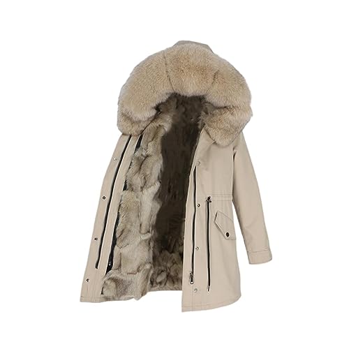 OFTBUY Lange wasserdichte Parka Echt Fox Pelz Liner Mantel Winter Jacke Frauen Natürliche Waschbär Fuchs Pelz Kragen Kapuze Abnehmbare von OFTBUY
