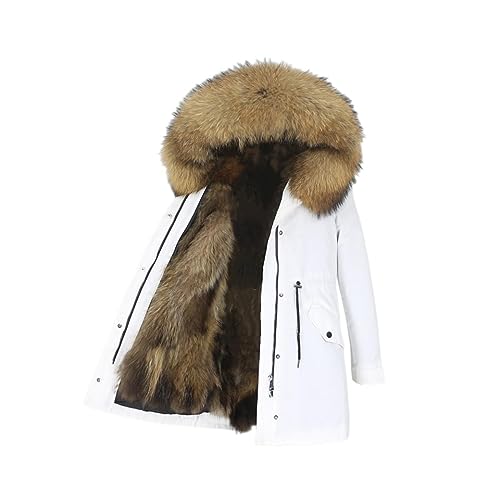 Lange wasserdichte Parka Echt Fox Pelz Liner Mantel Winter Jacke Frauen Natürliche Waschbär Fuchs Pelz Kragen Kapuze Abnehmbare von OFTBUY