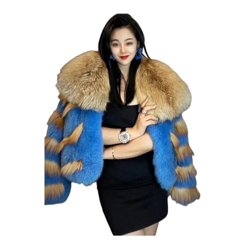 OFTBUY Manteau de fourrure de renard véritable naturel femmes manteau de fourrure pour femmes veste d'hiver chaude femmes Promotion femme gilet grande taille-LU9 von OFTBUY