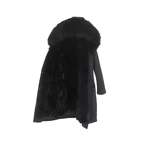 OFTBUY X-lange Wasserdichte Parka Winter Jacke Frauen Echt Pelzmantel Natürliche Waschbär Fell Kapuze Fuchs Pelz Abnehmbare Streetwear von OFTBUY