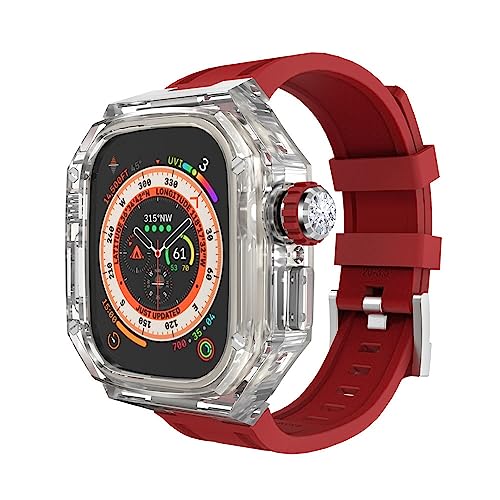 OFWAX 49 mm transparentes Uhrengehäuse, für Apple Watch Ultra 8, 49 mm Modifikationsset, Silikon-Uhrenarmband, Mod Kit, FOR 49MM von OFWAX