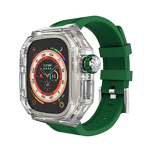 OFWAX 49 mm transparentes Uhrengehäuse, für Apple Watch Ultra 8, 49 mm Modifikationsset, Silikon-Uhrenarmband, Mod Kit, FOR 49MM von OFWAX
