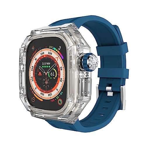 OFWAX 49 mm transparentes Uhrengehäuse, für Apple Watch Ultra 8, 49 mm Modifikationsset, Silikon-Uhrenarmband, Mod Kit, FOR 49MM von OFWAX