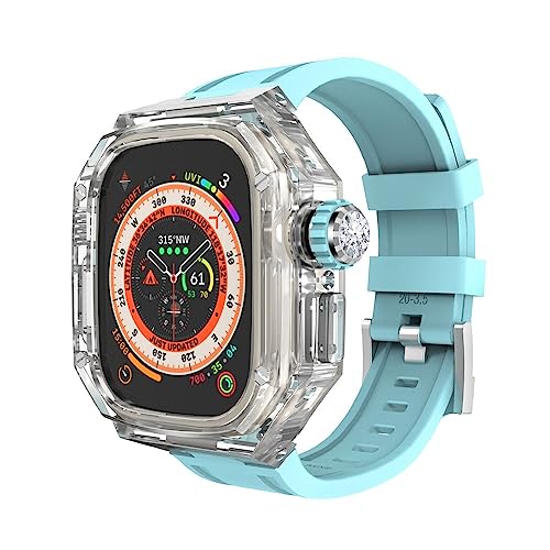 OFWAX 49 mm transparentes Uhrengehäuse, für Apple Watch Ultra 8, 49 mm Modifikationsset, Silikon-Uhrenarmband, Mod Kit, FOR 49MM von OFWAX