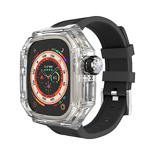 OFWAX 49 mm transparentes Uhrengehäuse, für Apple Watch Ultra 8, 49 mm Modifikationsset, Silikon-Uhrenarmband, Mod Kit, FOR 49MM von OFWAX