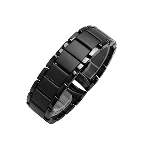 OFWAX Ceramics Watchband für Armani AR1451 AR1452 AR1400 AR1410 Uhrengurt mit Edelstahl -Schmetterlingsverschluss 22 24 -mm Uhrenbänder(AR1451 between Matte) von OFWAX