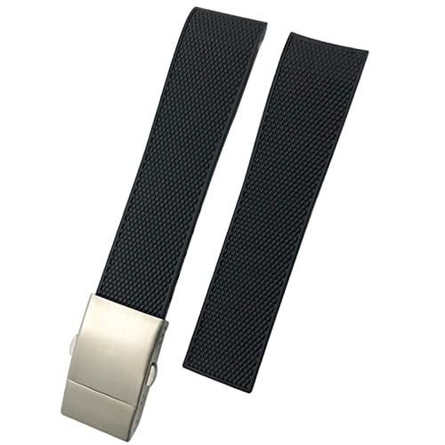 OFWAX Für Longines HydroConquest L3 Conquest Uhrenarmband Armbänder Wasserdichtes Armband Gummi Silikon 21mm 22mm Armband(Black-1,22mm) von OFWAX