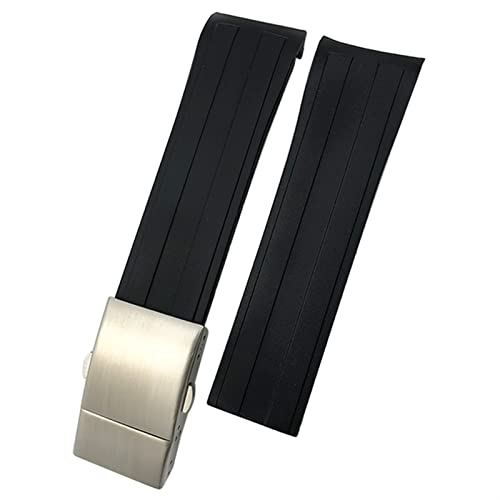 OFWAX Für Longines HydroConquest L3 Conquest Uhrenarmband Armbänder Wasserdichtes Armband Gummi Silikon 21mm 22mm Armband(Black-2,22mm) von OFWAX