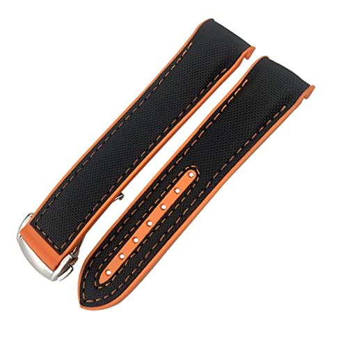 OFWAX Nylon-Gummi, 20 mm, 22 mm, 19 mm, 21 mm, passend für Omega Seamaster GMT Planet Ocean Diver 300 Slicon aus Silikon, Orange, 19mm, Achat OFWAX Nylon-Gummi, 20 mm, 22 mm, 19 mm, 21 mm, passend für Omega Seamaster GMT Planet Ocean Diver 300 Slicon aus Silikon, Orange, 19mm, Achat von OFWAX