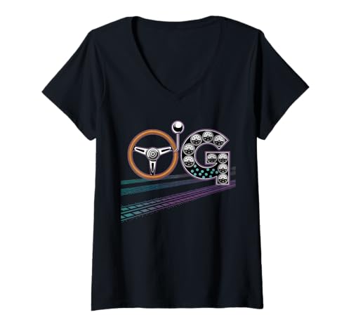 Damen Old School OG Tshirt Hip Hop Vinyl Retro Vintage 80er 90er T-Shirt mit V-Ausschnitt von OG TShirt Vintage Hip Hop Old School Graffiti