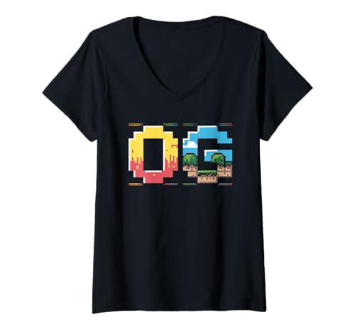 Damen Old School OG Tshirt Hip Hop Vinyl Retro Vintage 80er 90er T-Shirt mit V-Ausschnitt von OG TShirt Vintage Hip Hop Old School Graffiti