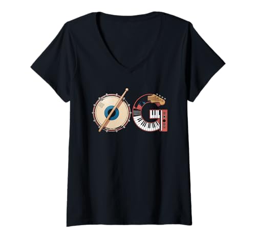 Damen Old School OG Tshirt Hip Hop Vinyl Retro Vintage 80er 90er T-Shirt mit V-Ausschnitt von OG TShirt Vintage Hip Hop Old School Graffiti