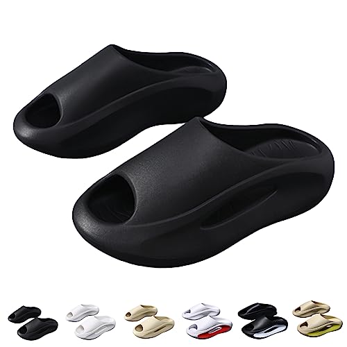 OGBK Hausschuhe Herren Damen Schlappen Cozislides Original Slippers Badeschuhe Dicke Sohle Bequeme Weich EVA Rutschfeste schnell trocknend Slide (Schwarz, 36-37 EU) von OGBK