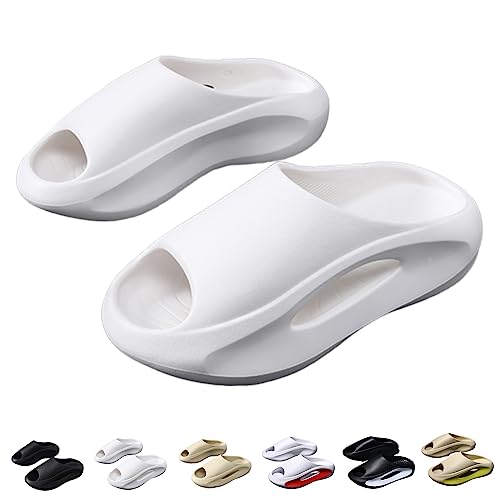 OGBK Hausschuhe Herren Damen Schlappen Cozislides Original Slippers Badeschuhe Dicke Sohle Bequeme Weich EVA Rutschfeste schnell trocknend Slide (Weiß, 38-39 EU) von OGBK