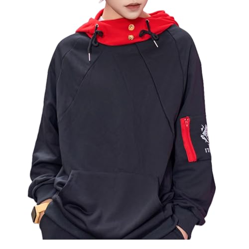 OGJZRR Yuji Hoodie Itadori Cosplay Sweatshirt Jjk Kapuzenpullover Jujutsu Kaisenn Unisex Langarm Hoodies, Schwarz, Medium OGJZRR Yuji Hoodie Itadori Cosplay Sweatshirt Jjk Kapuzenpullover Jujutsu Kaisenn Unisex Langarm Hoodies, Schwarz, Medium von OGJZRR