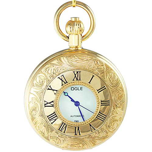 OGLE Wasserdicht Gold Römischer Kalender Leuchtender Anhänger Halskette Kette Taschenanhänger Selbstaufzug Automatik Skelett Mechanische Taschenuhr OGLE Wasserdicht Gold Römischer Kalender Leuchtender Anhänger Halskette Kette Taschenanhänger Selbstaufzug Automatik Skelett Mechanische Taschenuhr von OGLE
