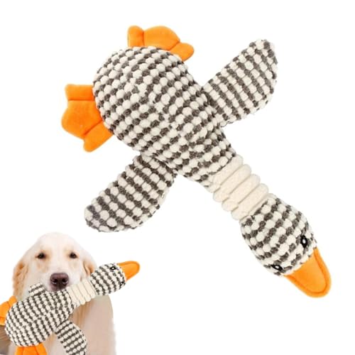 Unzerstörbares Hundespielzeug - Kuscheltier in Form einer Weiß Gans aus Ananas-Stoff - Robustes Spielzeug für Große Hunde und Welpen - Unkaputtbares Hundespielzeug, Ideales Welpen Spielzeug für Hunde von OGLYMRA