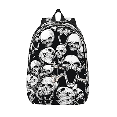 OGNOT Abstrakter geometrischer Druck, Leinen-Rucksack, leicht, für Reisen, lässiger Tagesruck, Studentenrucksack, Laptop-Rucksack für Damen und Herren, Totenkopf Hintergrund, M von OGNOT